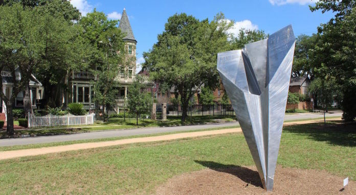 true-north-houston-heights-public-art-heights-boulevard Folded Plane by Ed Wilson