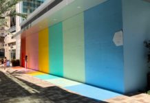 Make a splash at the new Sugar & Cloth Color Wall & Rainbow Staircase at GreenStreet sugar-and-cloth-color-wall-houston