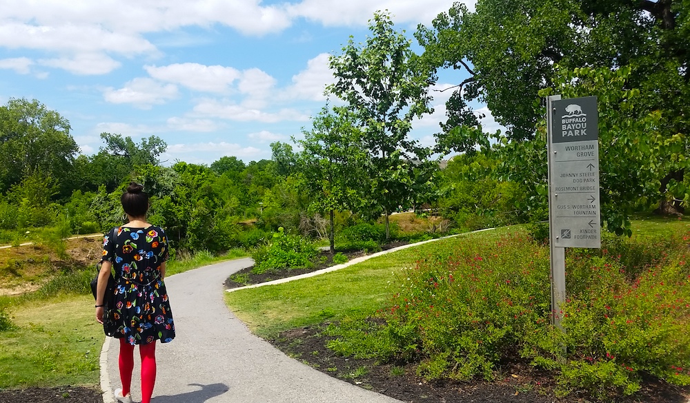 kinder footpath buffalo bayou park houston