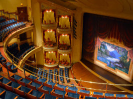 Tiers of Seating and Founders' Boxes face the painted curtain by Earl Staley and Peter Horn -the-grand-1894-opera-house