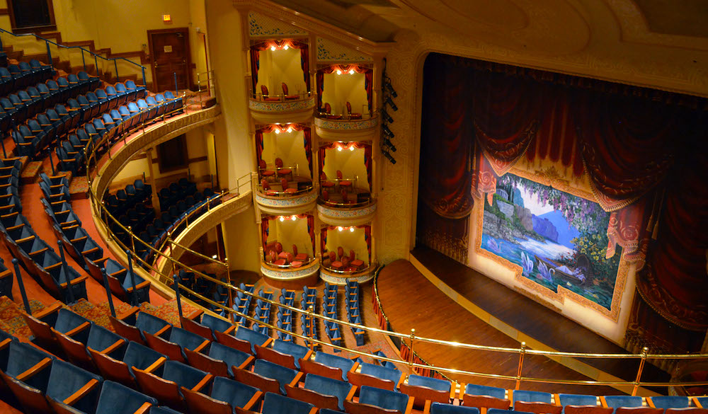 Tiers of Seating and Founders' Boxes face the painted curtain by Earl Staley and Peter Horn -the-grand-1894-opera-house