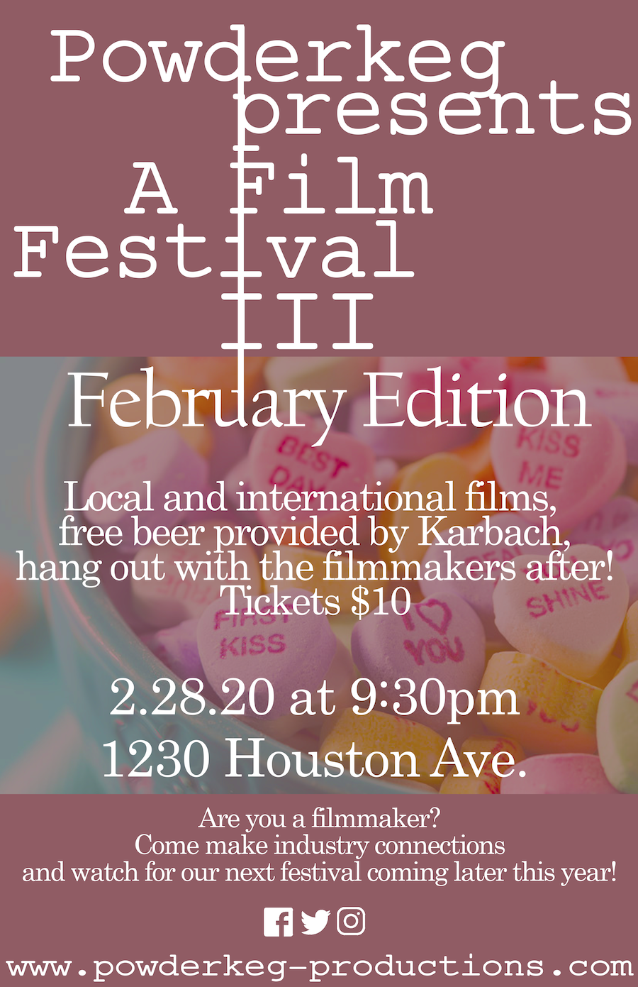 Powderkeg presents A Film Festival III: February Edition at Station Theater