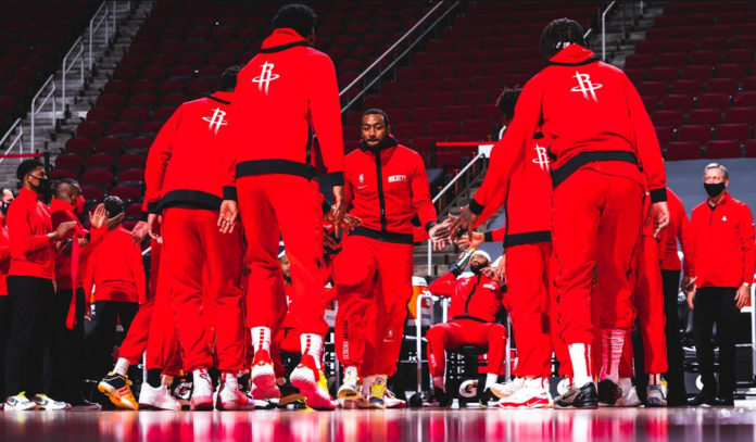 houston-rockets-oklahoma-city-thunder-toyota-center-tickets-nba-season-2020-21 Houston Rockets players are introduced before a game