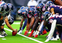 Go long for seats to Houston Texans’ 2021 home games at NRG Stadium Players from the Houston Texans and Tennessee Titans line up for the snap of the ball.