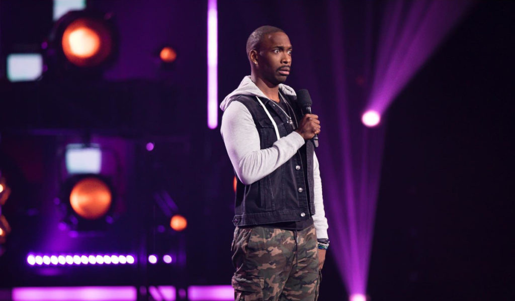 Comedian Jay Pharoah performs on stage