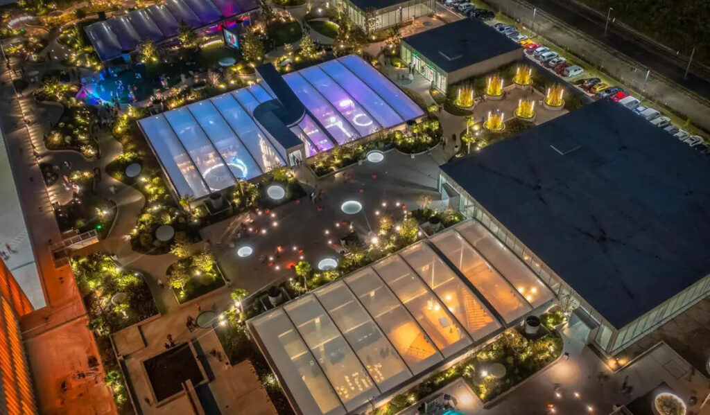 An aerial view of the Skylawn at Post Houston
