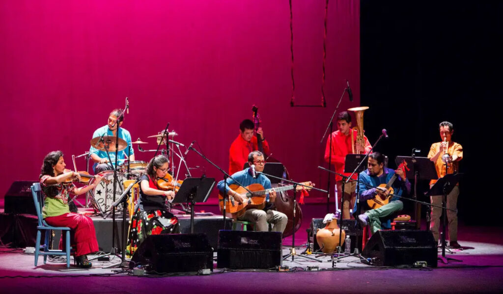 Pasatono Orquesta performs on stage