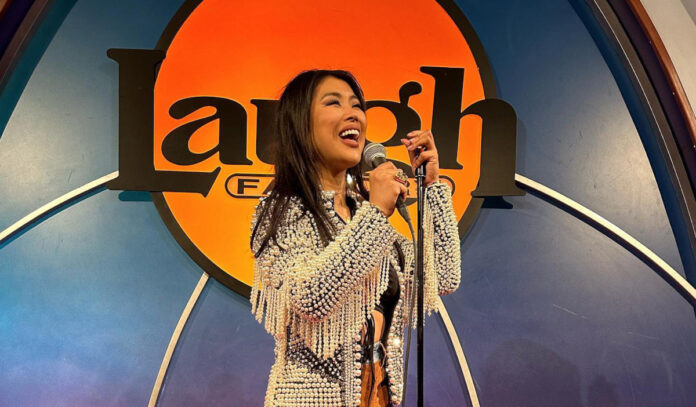 Comedian Jiaoying Summers performs at the Laugh Factory