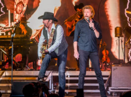 Brooks and Dunn on stage performing